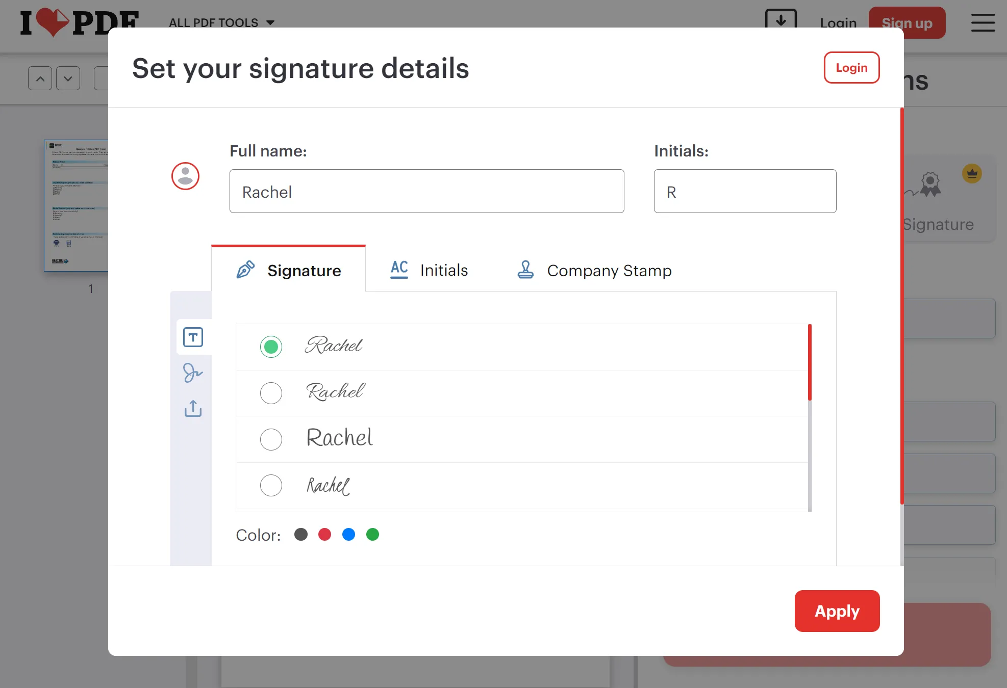 Sign PDF files online with iLovePDF