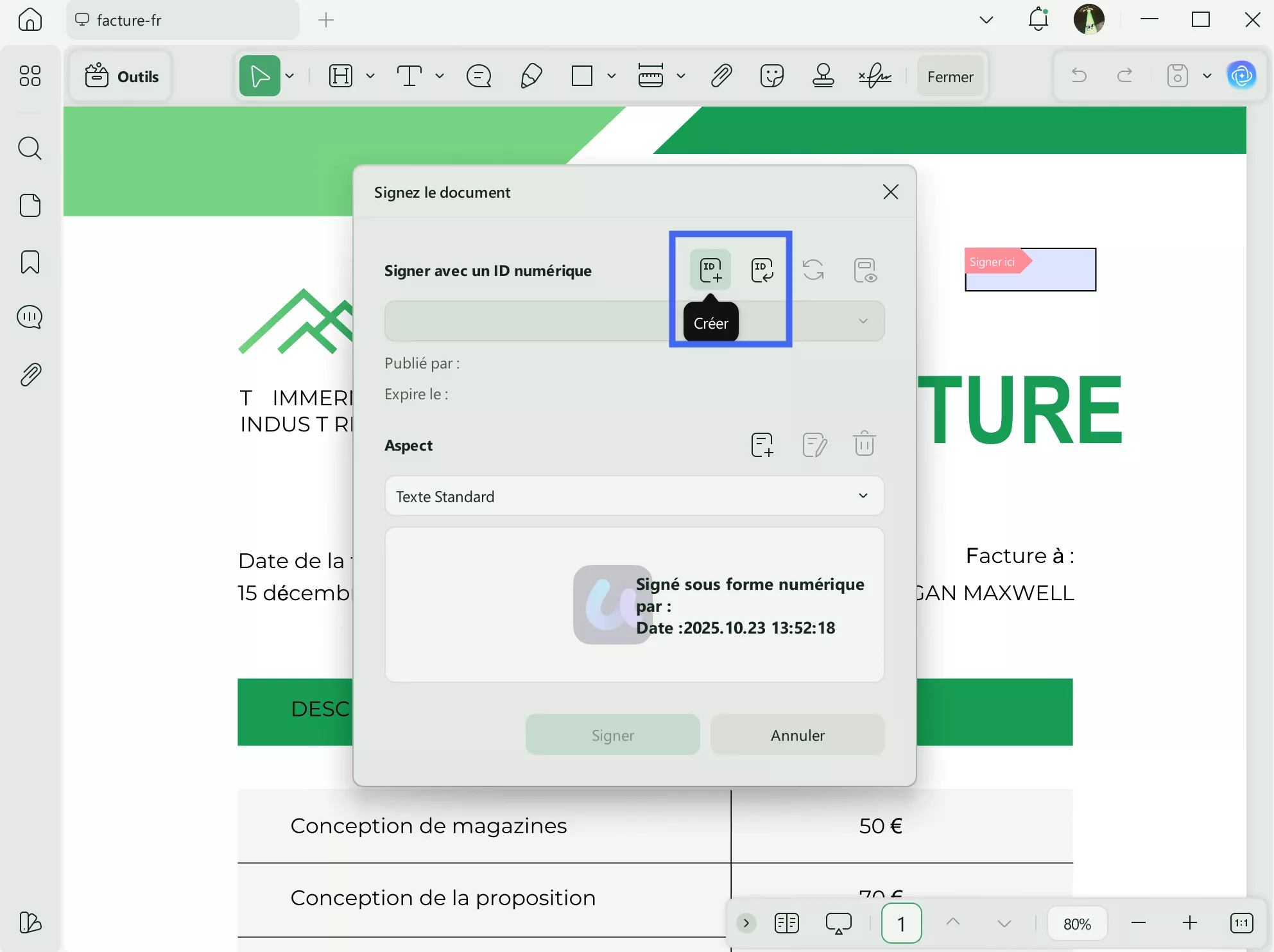 Créer une signature numérique sur UPDF