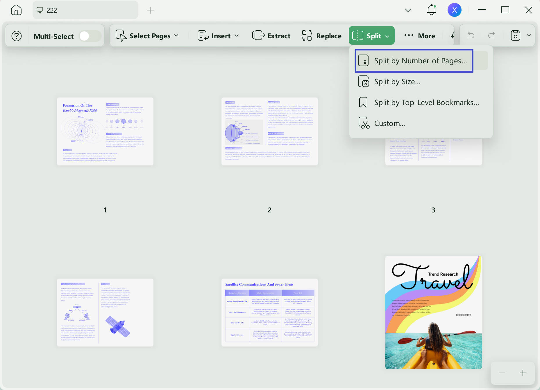 split pdf by size split