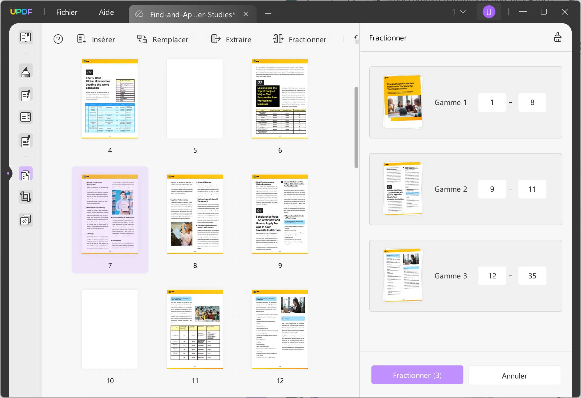 diviser le pdf par taille