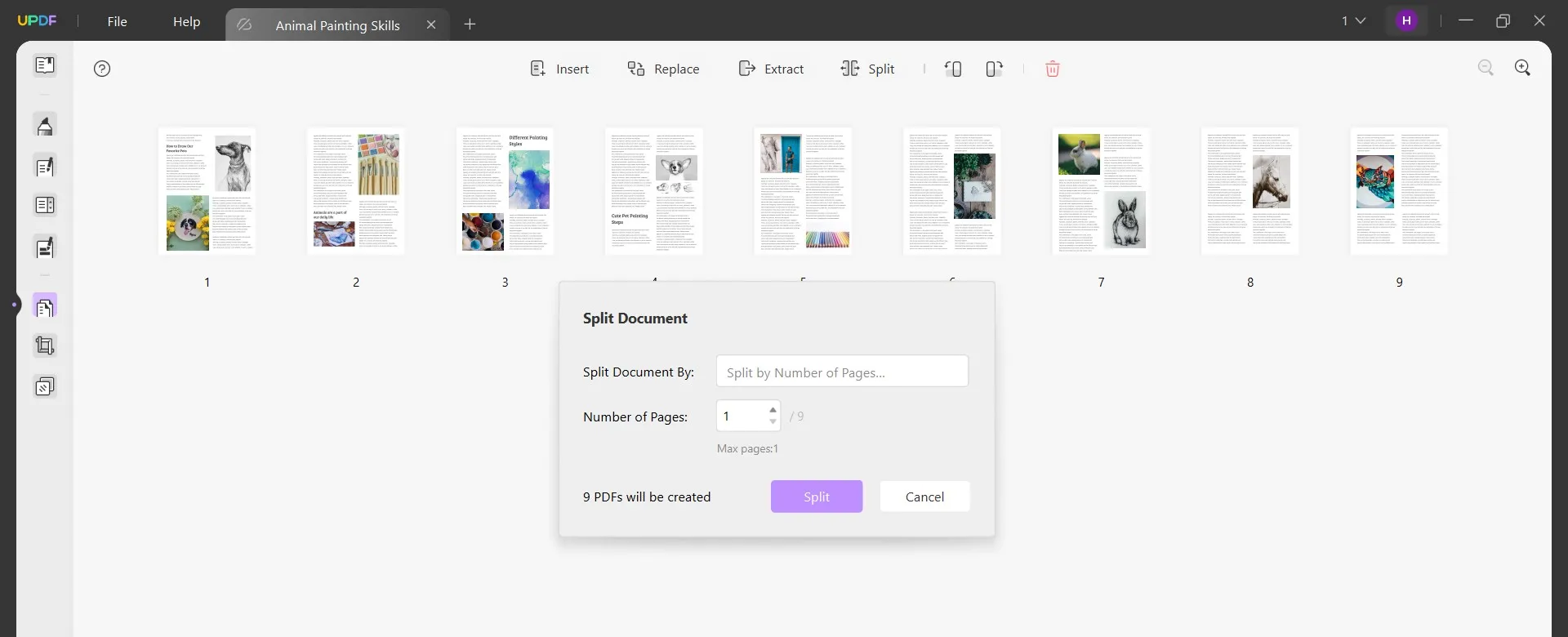 split pdf by size specify pages