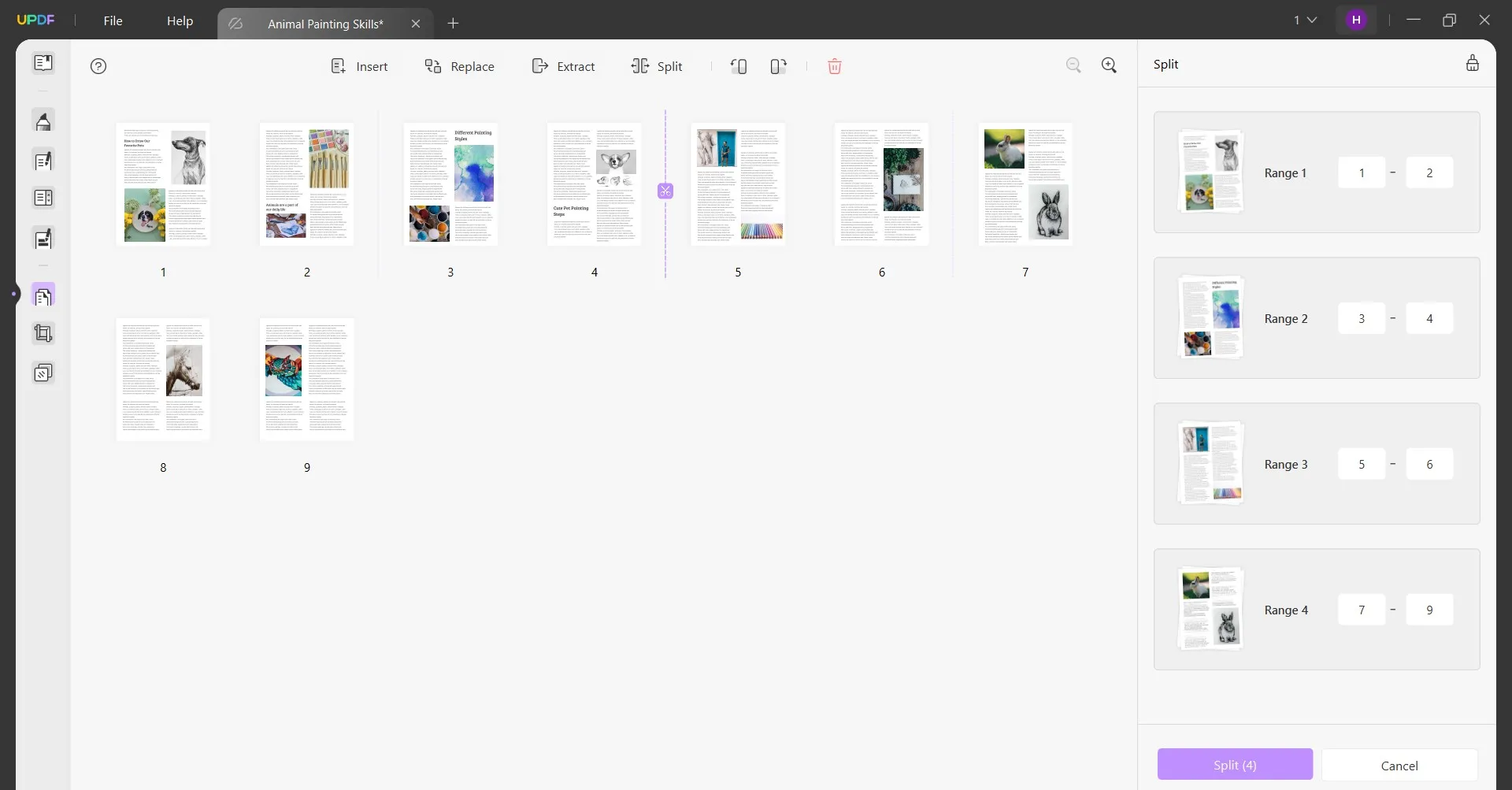 split pdf by size split