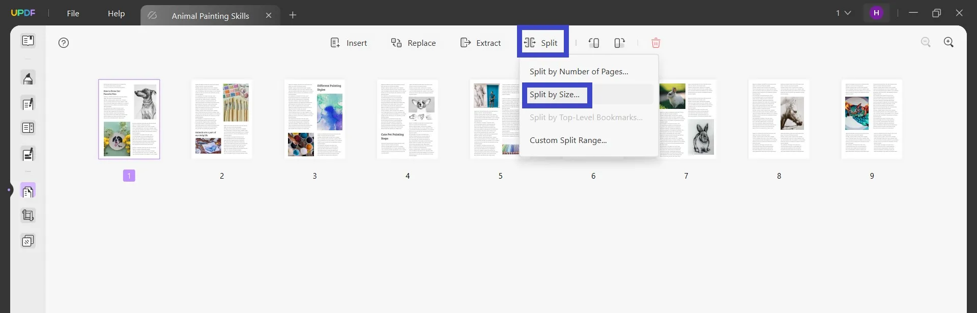 split pdf by size split by pages