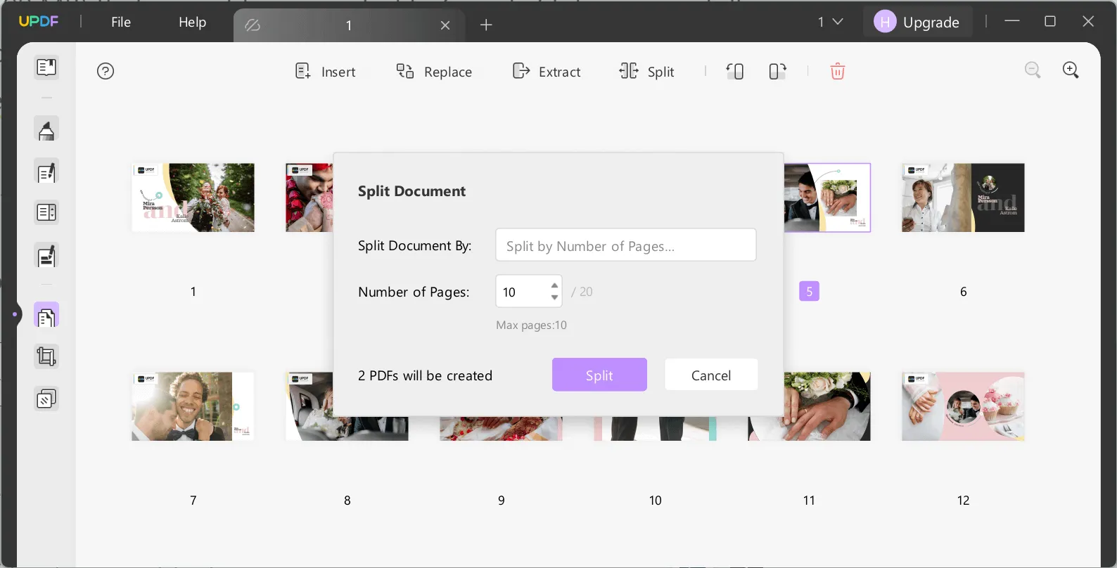 Split PPT into different files with UPDF