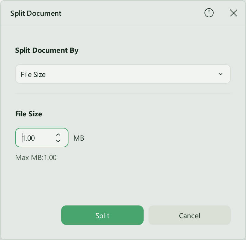 split pdf by size updf split