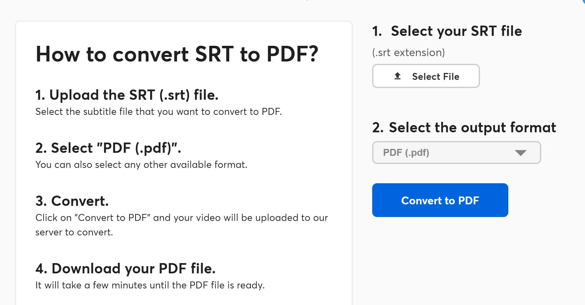 SRT to PDF Happy Scribe