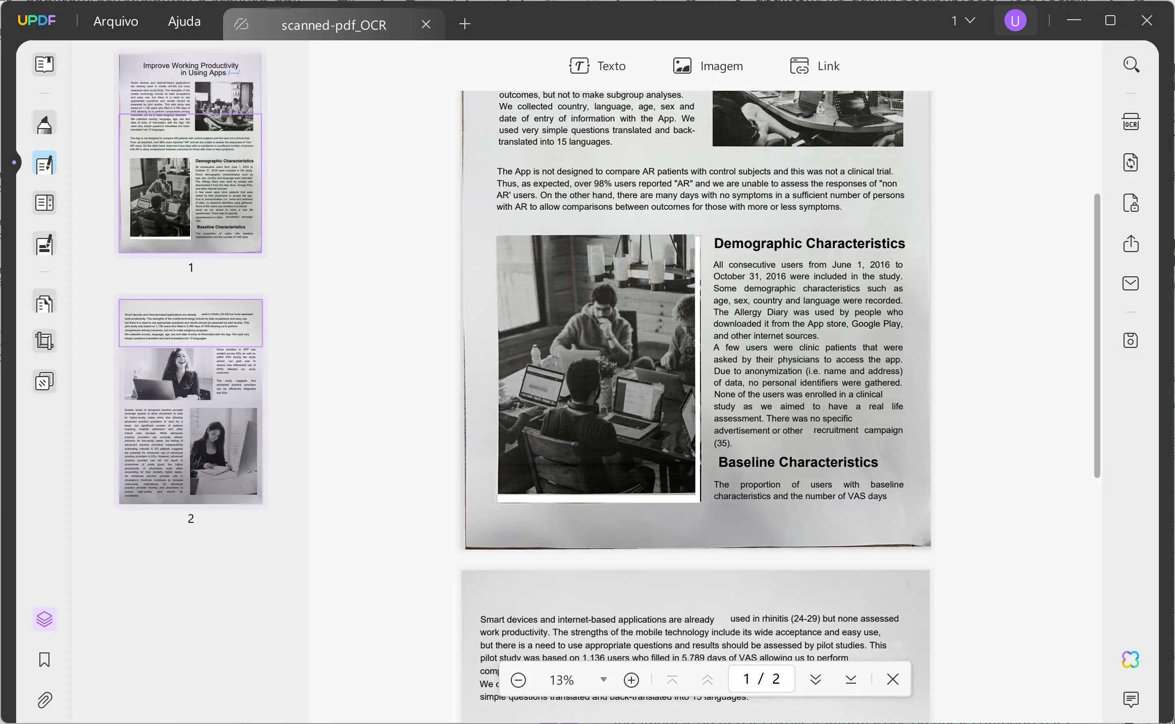 Endireite um PDF digitalizado Endireite um PDF digitalizado com UPDF com sucesso