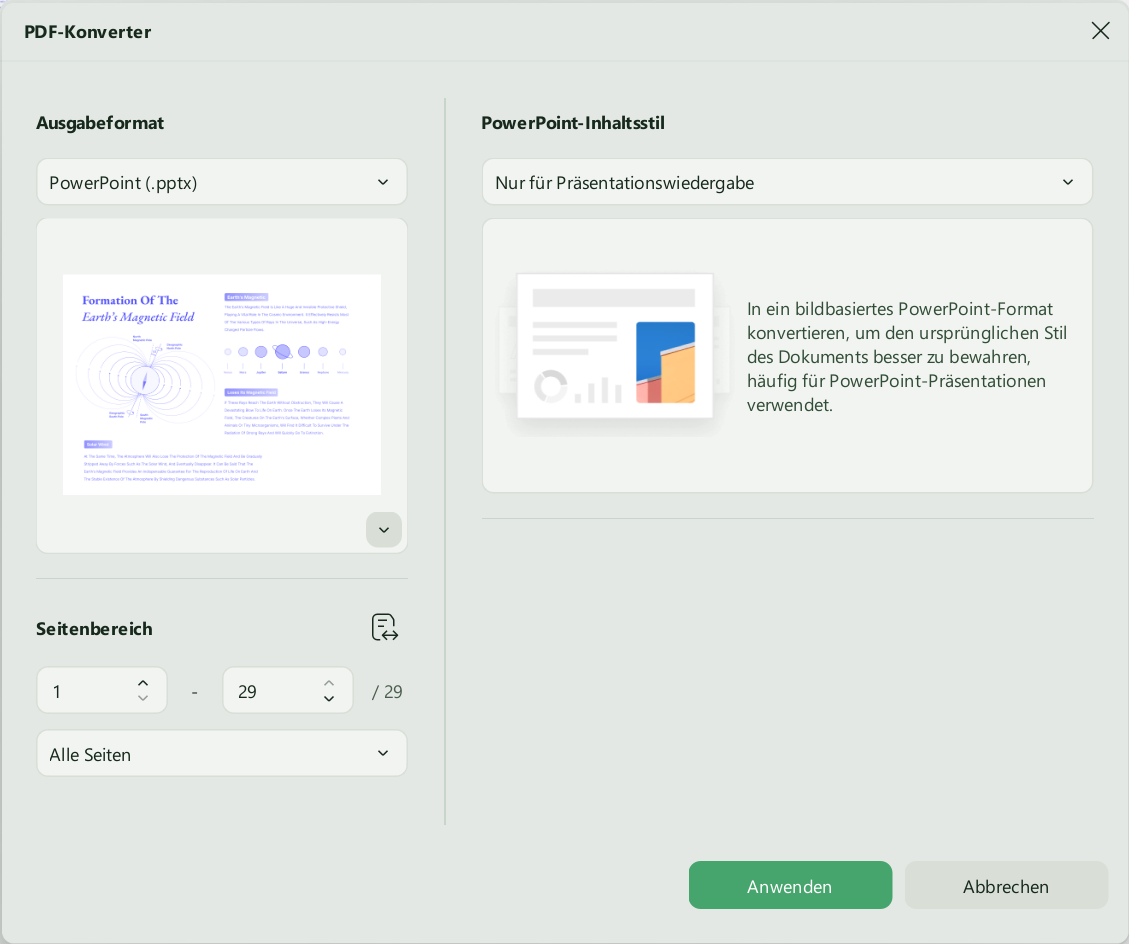 Konvertieren Sie PDF in PPT, ohne das UPDF-Ausgabeformat der Schriftart zu ändern