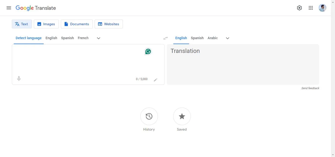 google translate platform.