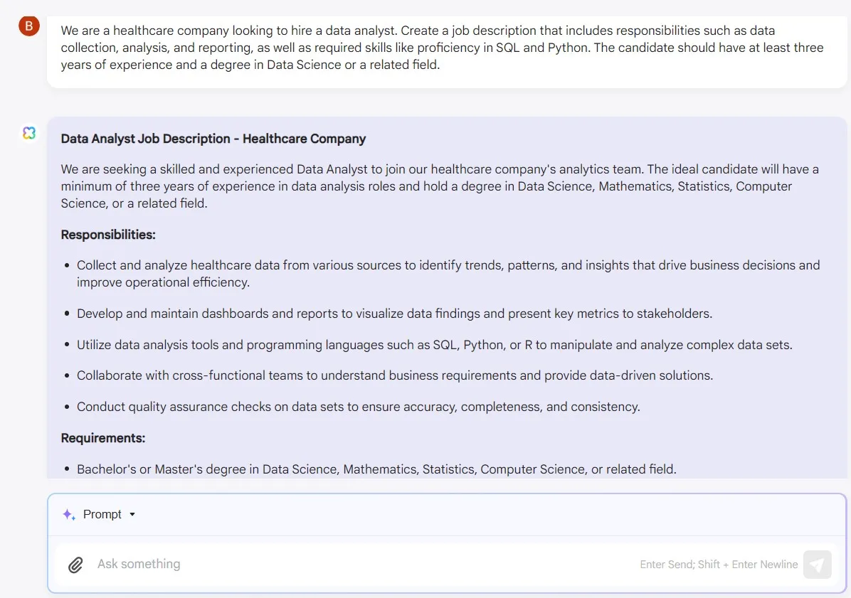 how is ai used in human resources job description