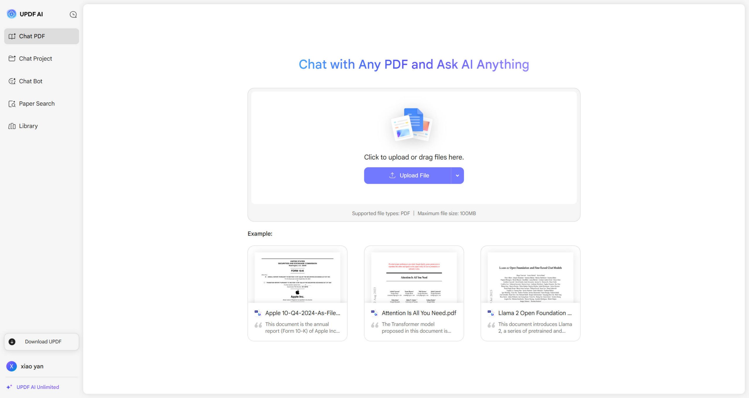 AI assistant online for UPDF