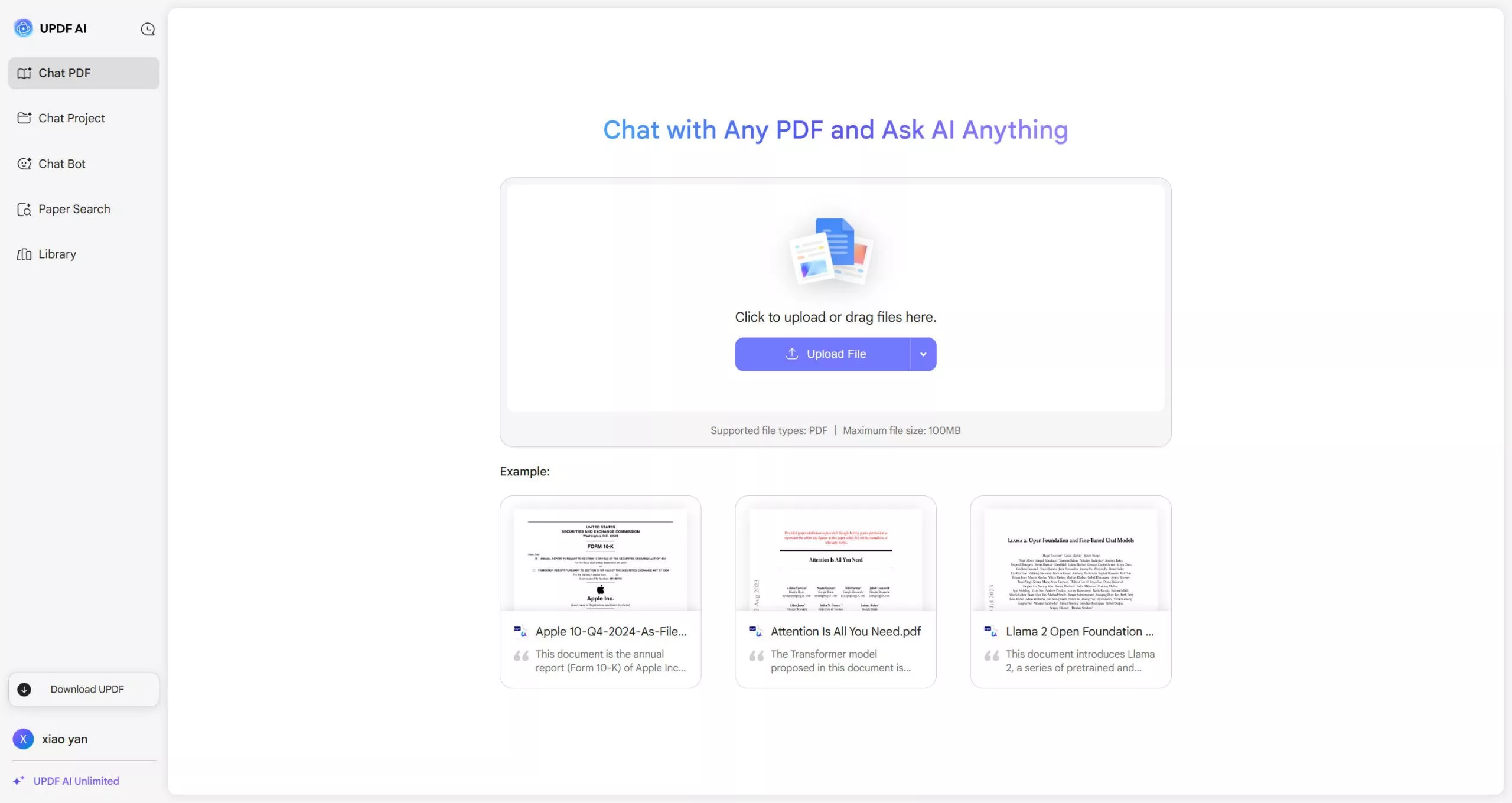 AI assistant online for UPDF