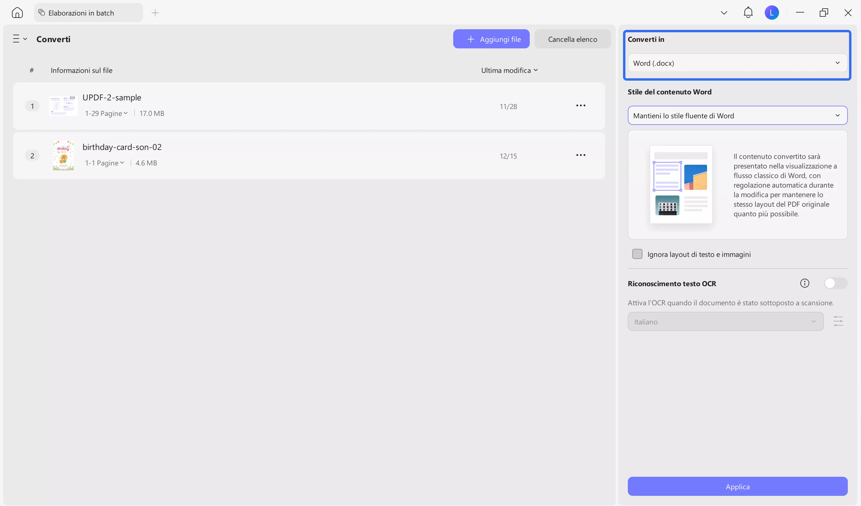 add files to batch convert