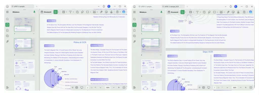 before and after ocr process 