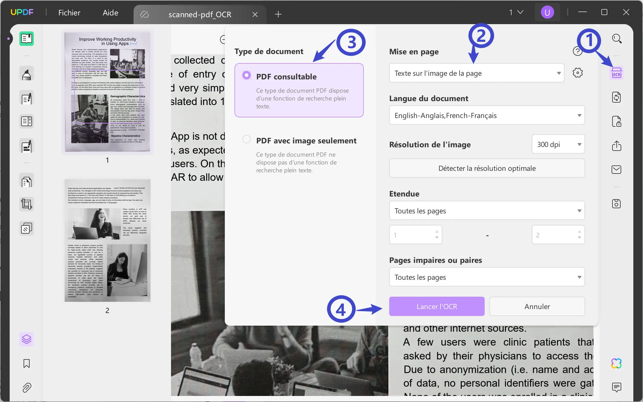 Créez des PDF consultables avec OCR