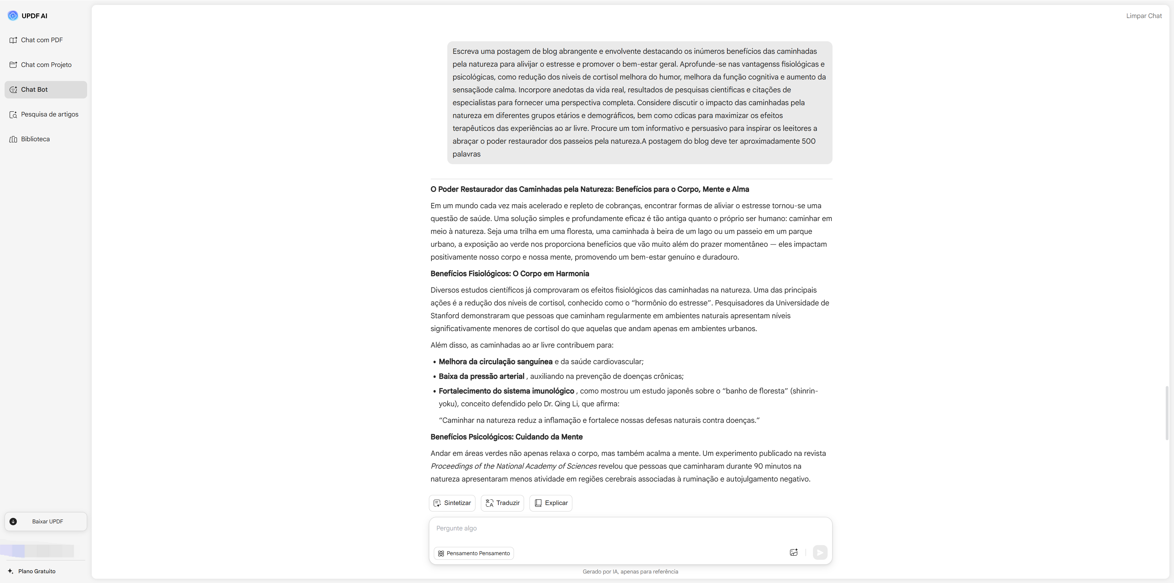 gerador de prompt ai Conteúdo gerado por UPDF AI