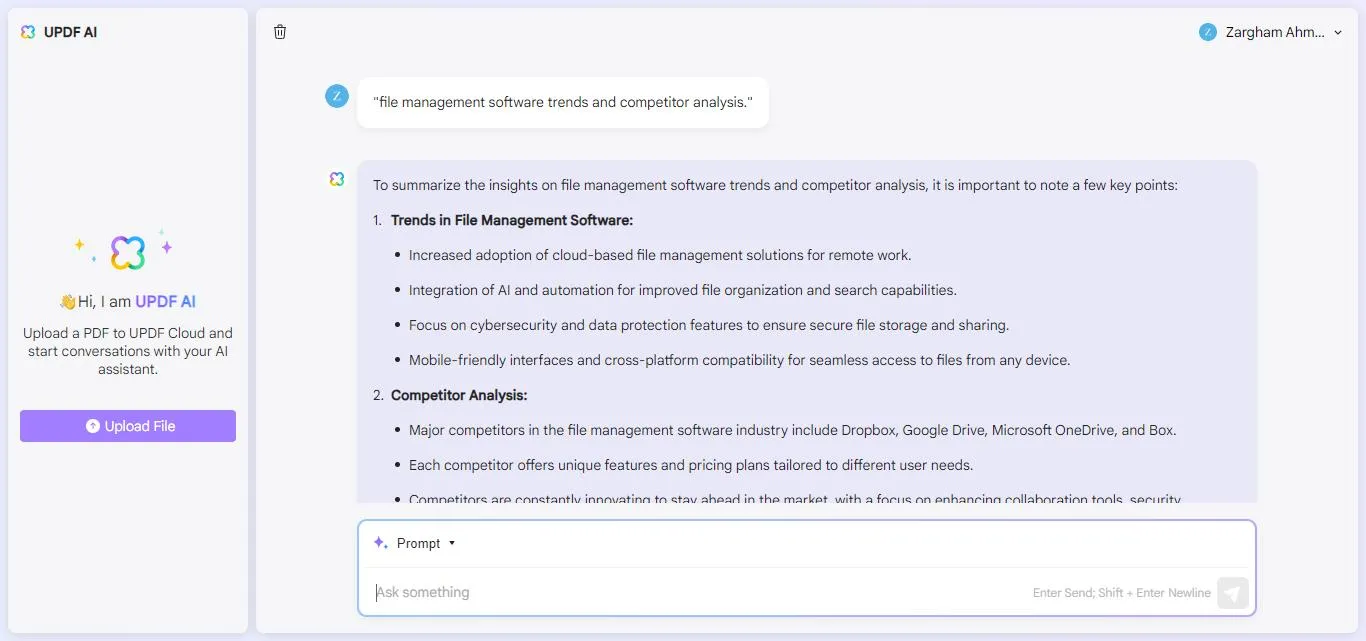 how to use ai in sales collected the relevant data for market and competitor with UPDF