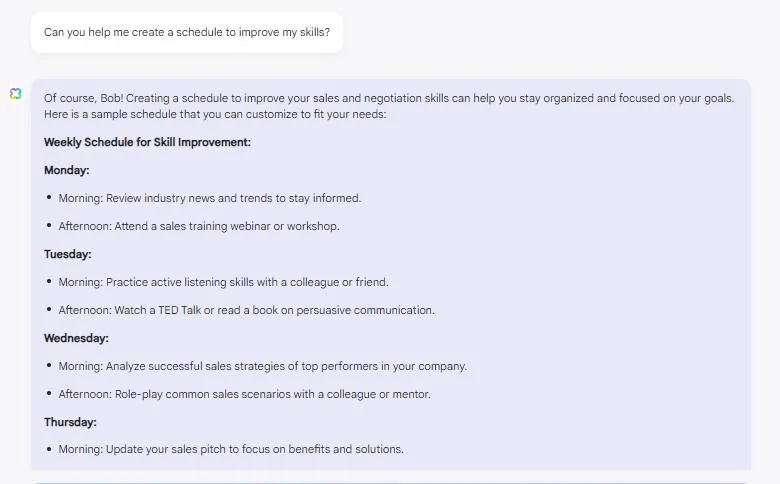 how to use ai in sales ask the updf ai to create a learning schedule.