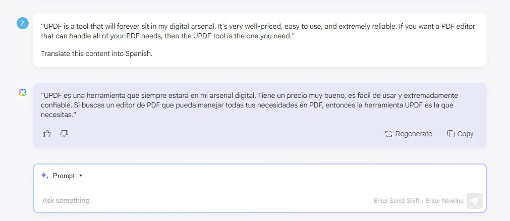 how to use ai in sales content translated to other languages with UPDF's AI Assistant