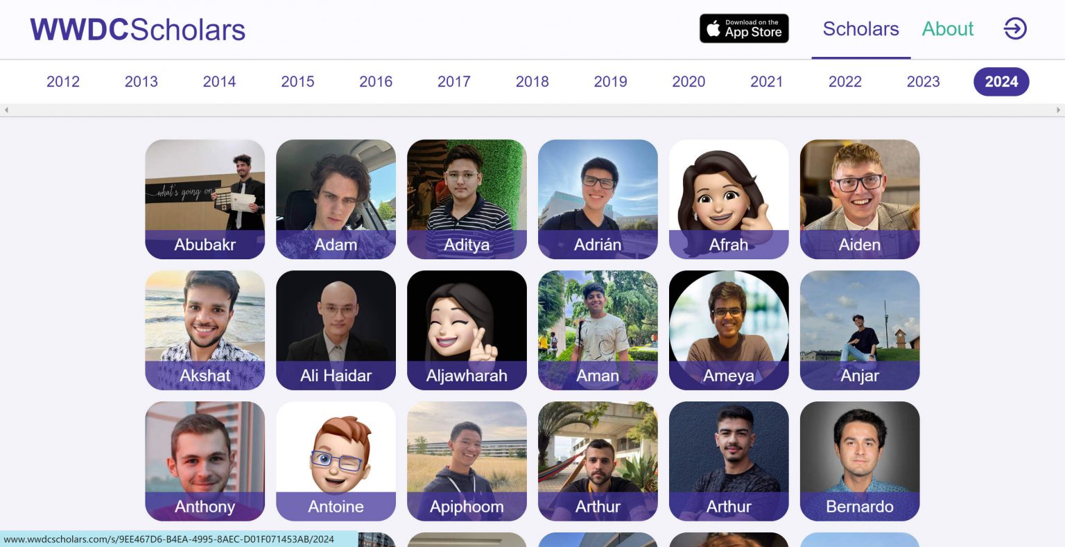 2024 年 WWDC 獎學金得主