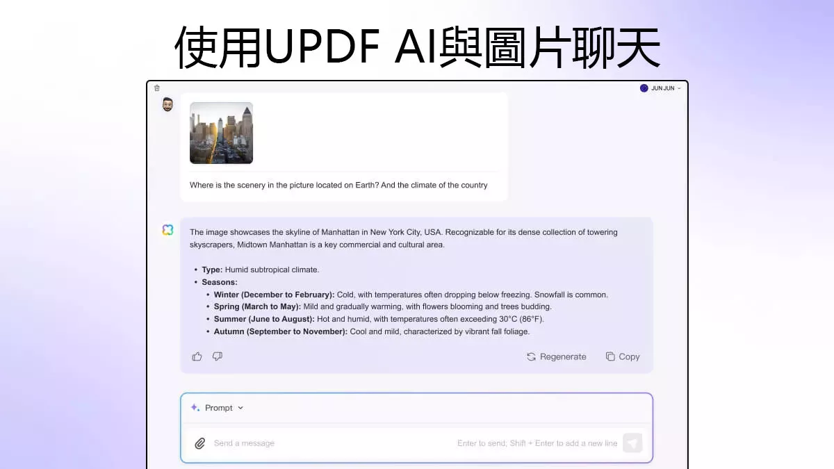 如何使用UPDF AI與圖片聊天？