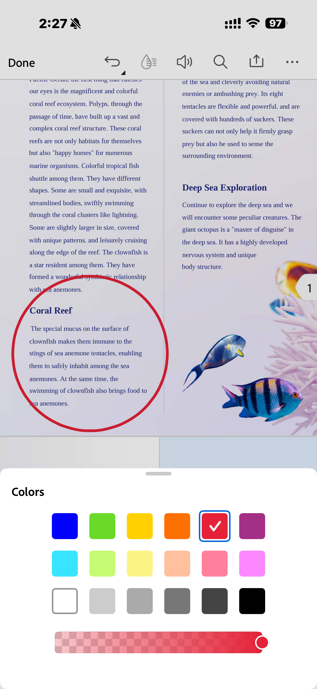 acrobat reader line color selection