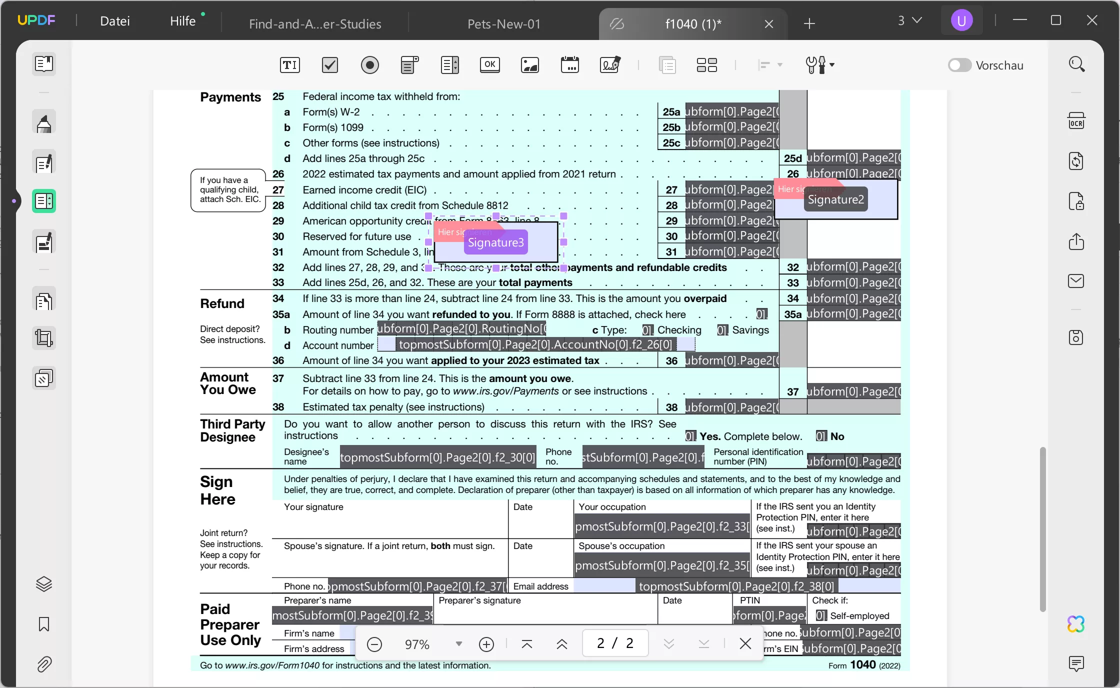 So machen Sie eine PDF-Datei signierbar Signieren Sie die signierbare PDF-Datei mit UPDF