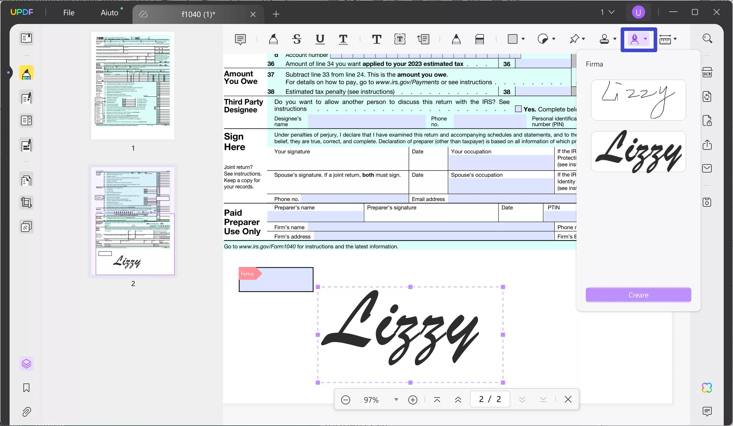 creare carta di formato legale in cm