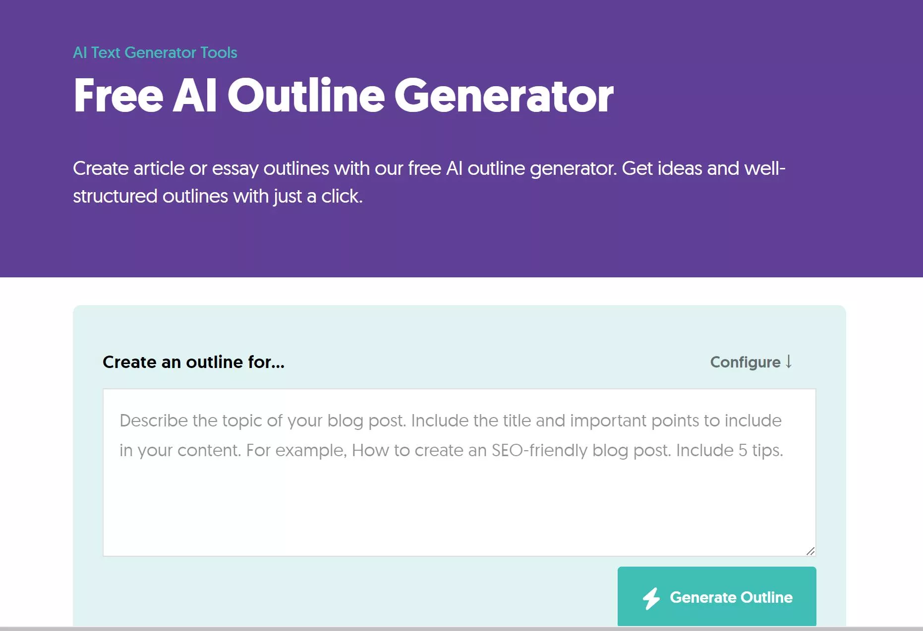 ai outline generator reliablesoft
