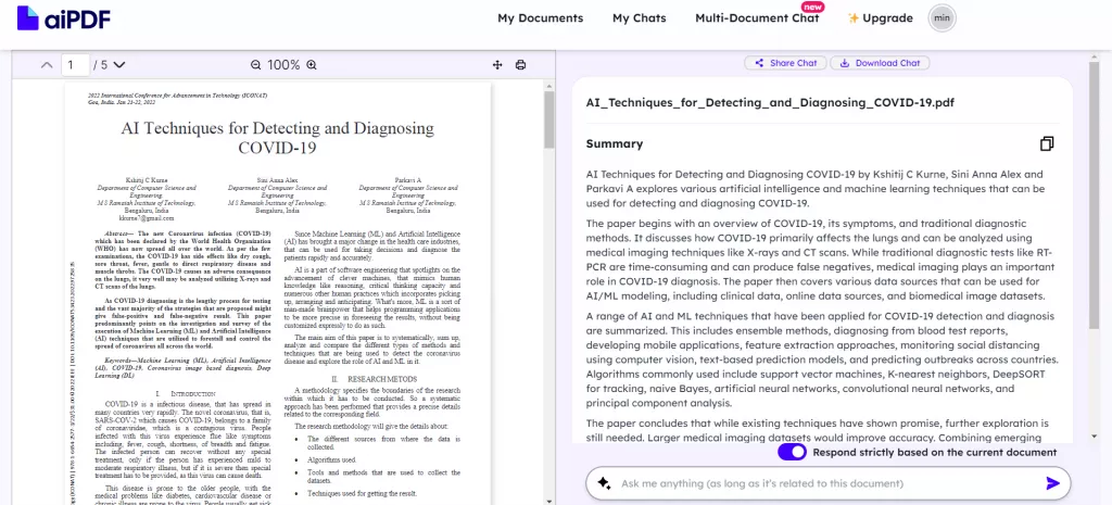 aipdf summary of the document