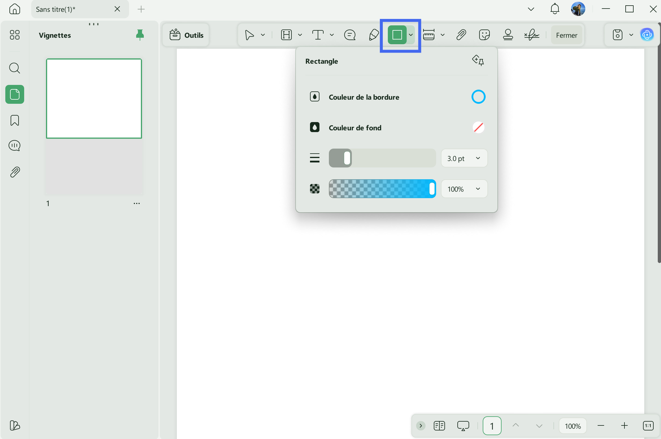 créer un tableau en pdf personnaliser la couleur du rectangle en UPDF