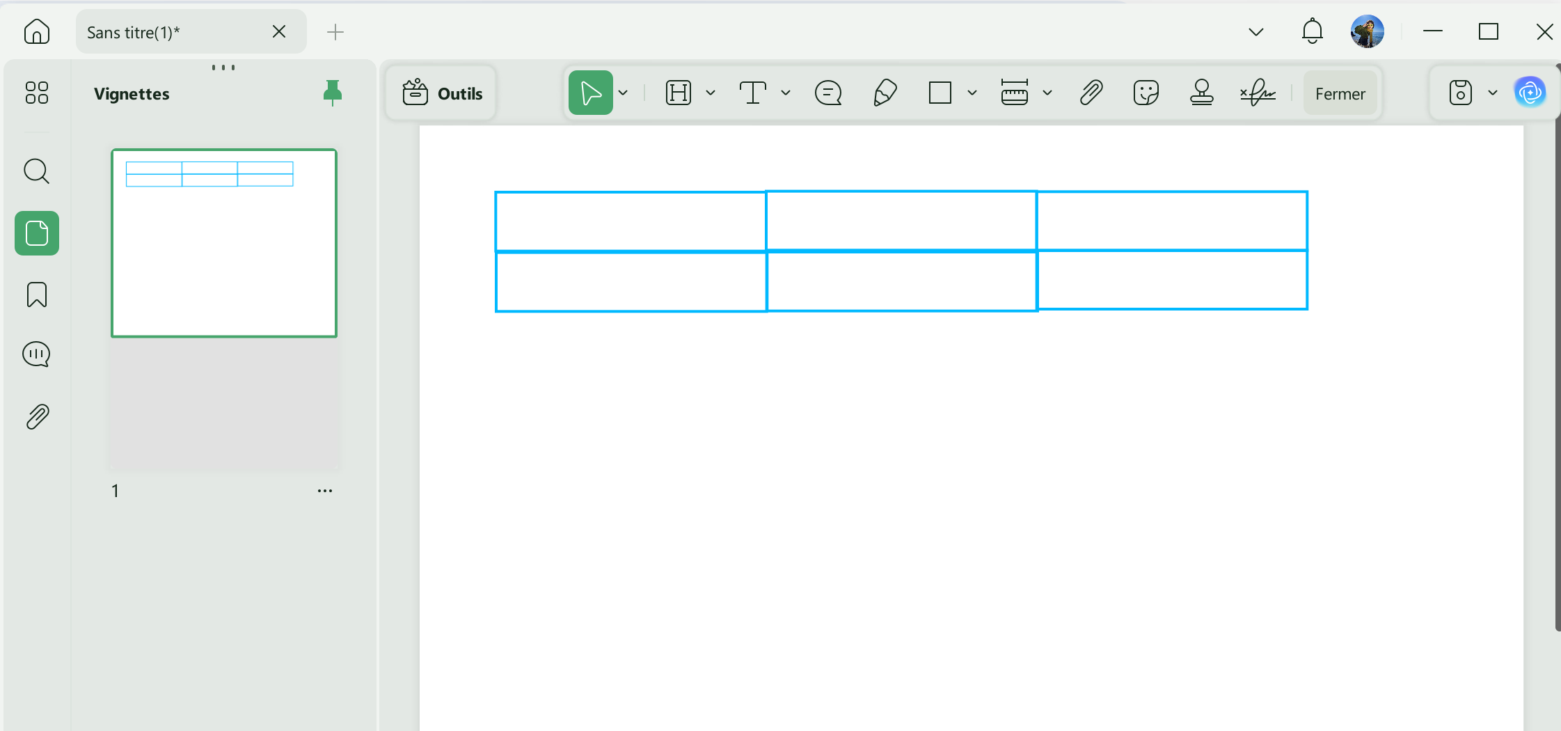 créer un tableau en pdf copier et coller le rectangle pour créer un tableau PDF en UPDF