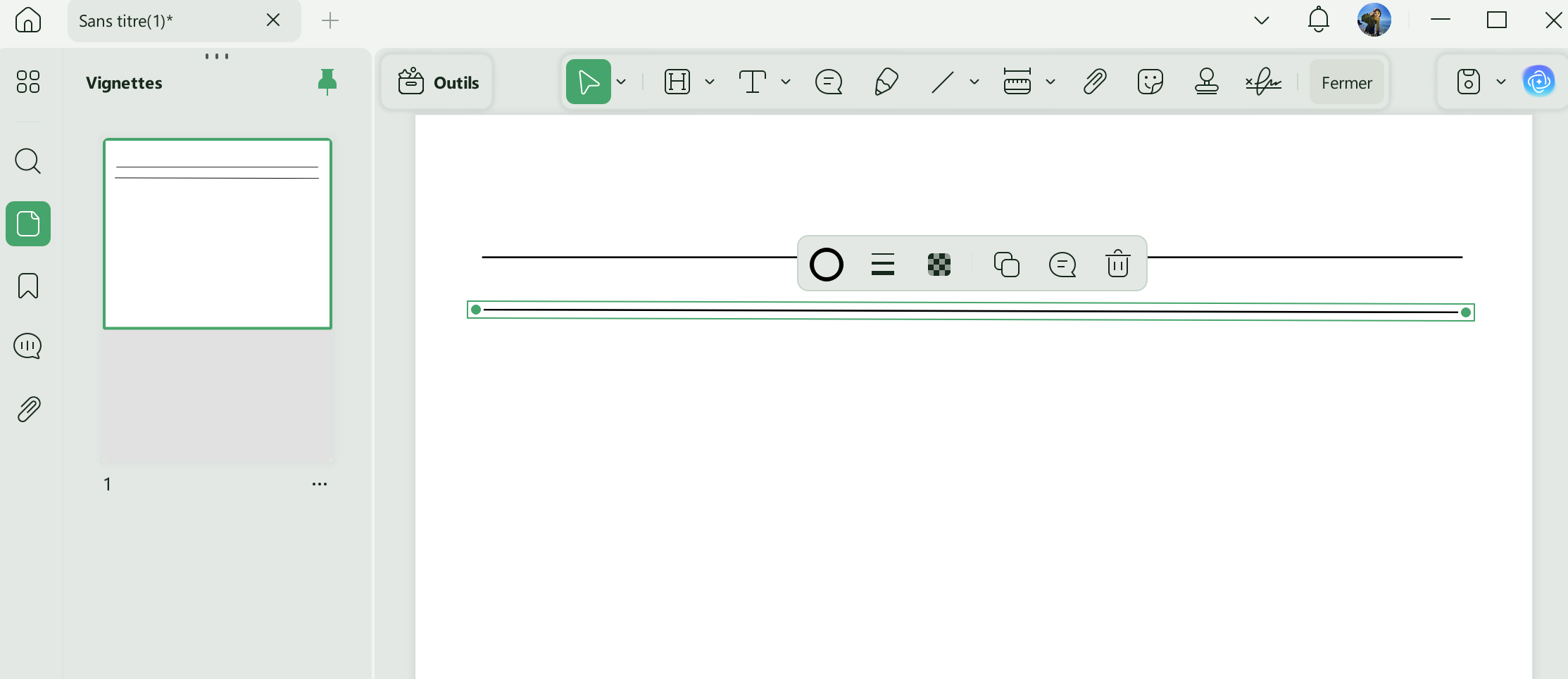créer un tableau en pdf utiliser la forme de ligne dans UPDF