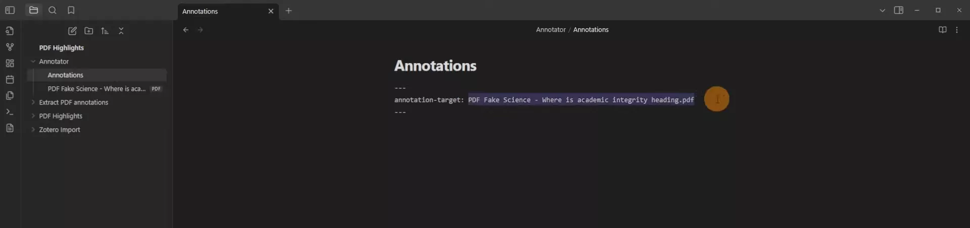 obsidian pdf annotation annotator plugin