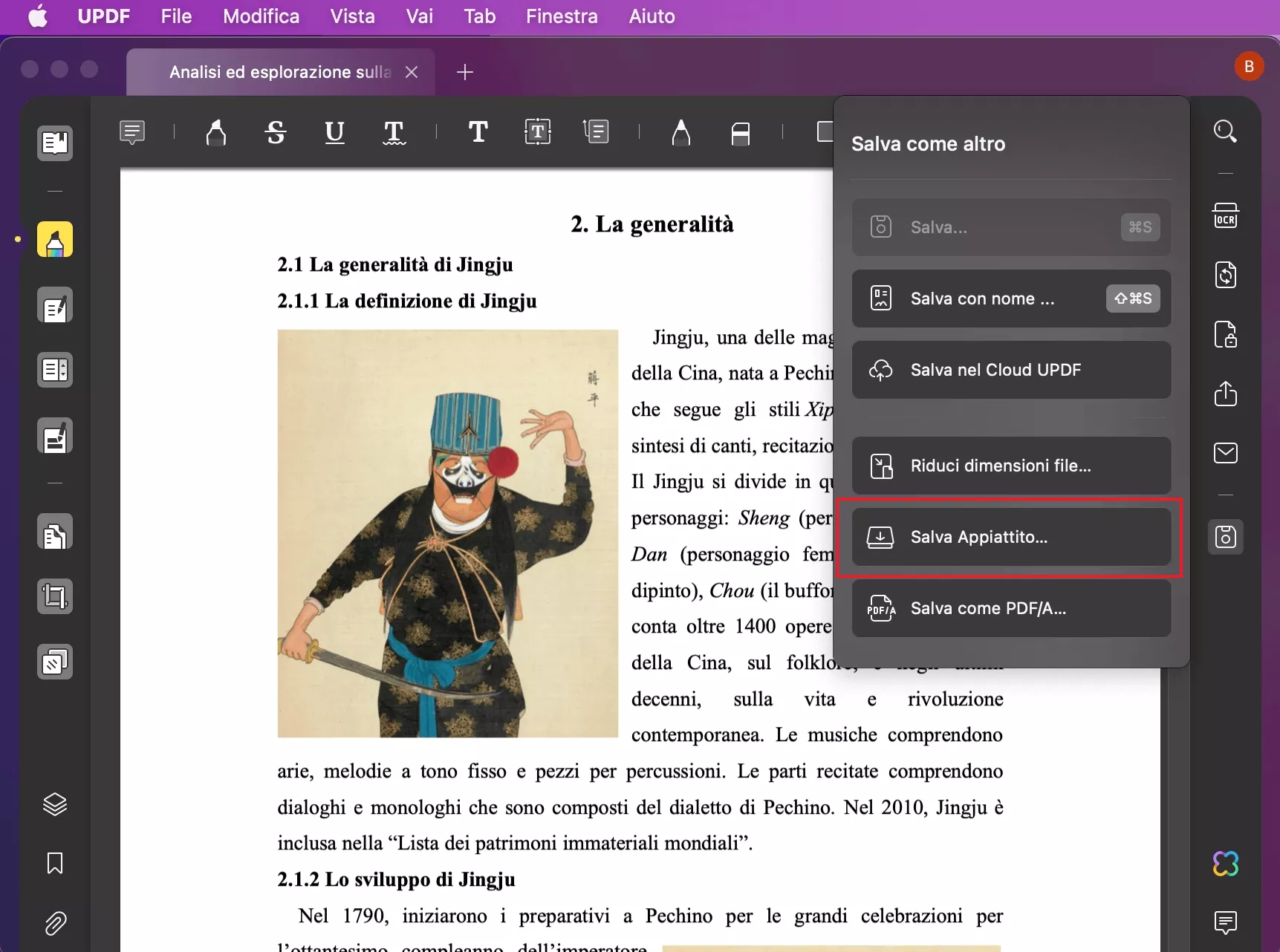 Appiattire un PDF su Mac con UPDF