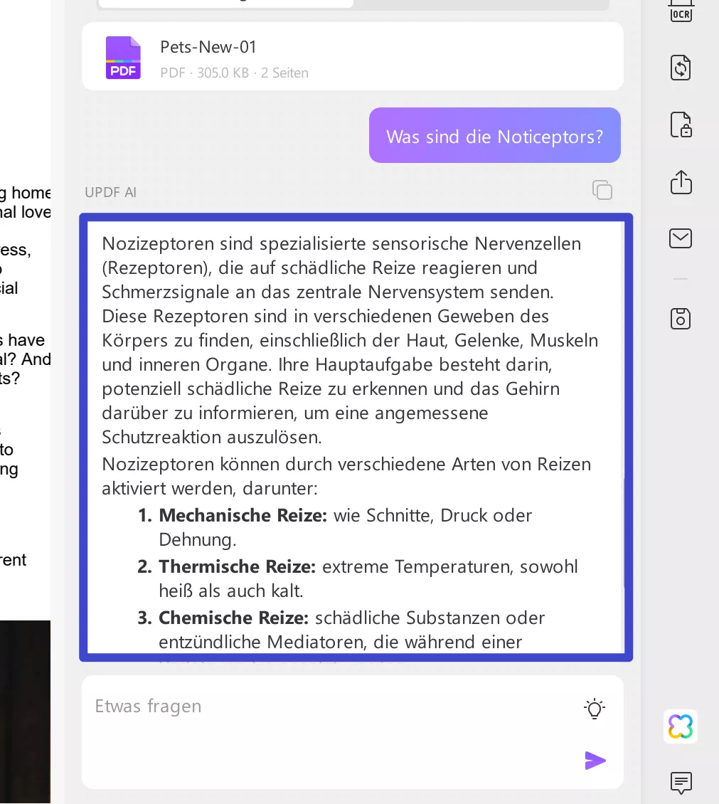 Chat PDF Online UPDF AI wird relevante Antworten liefern