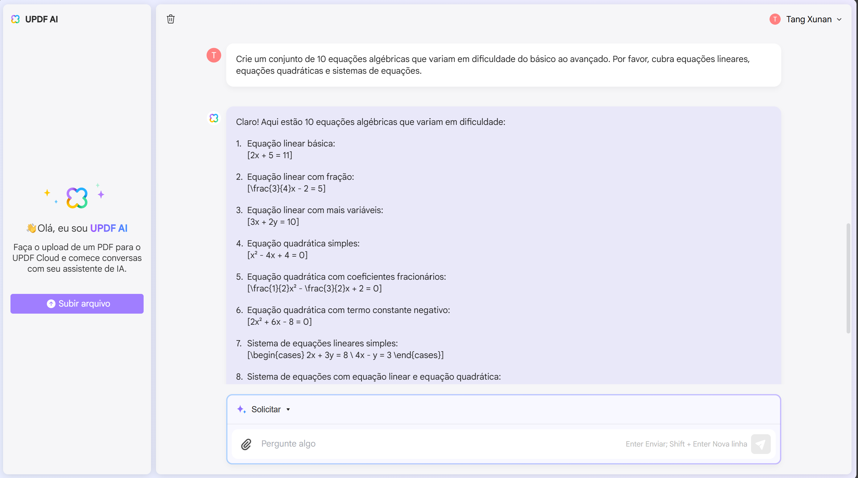 equações