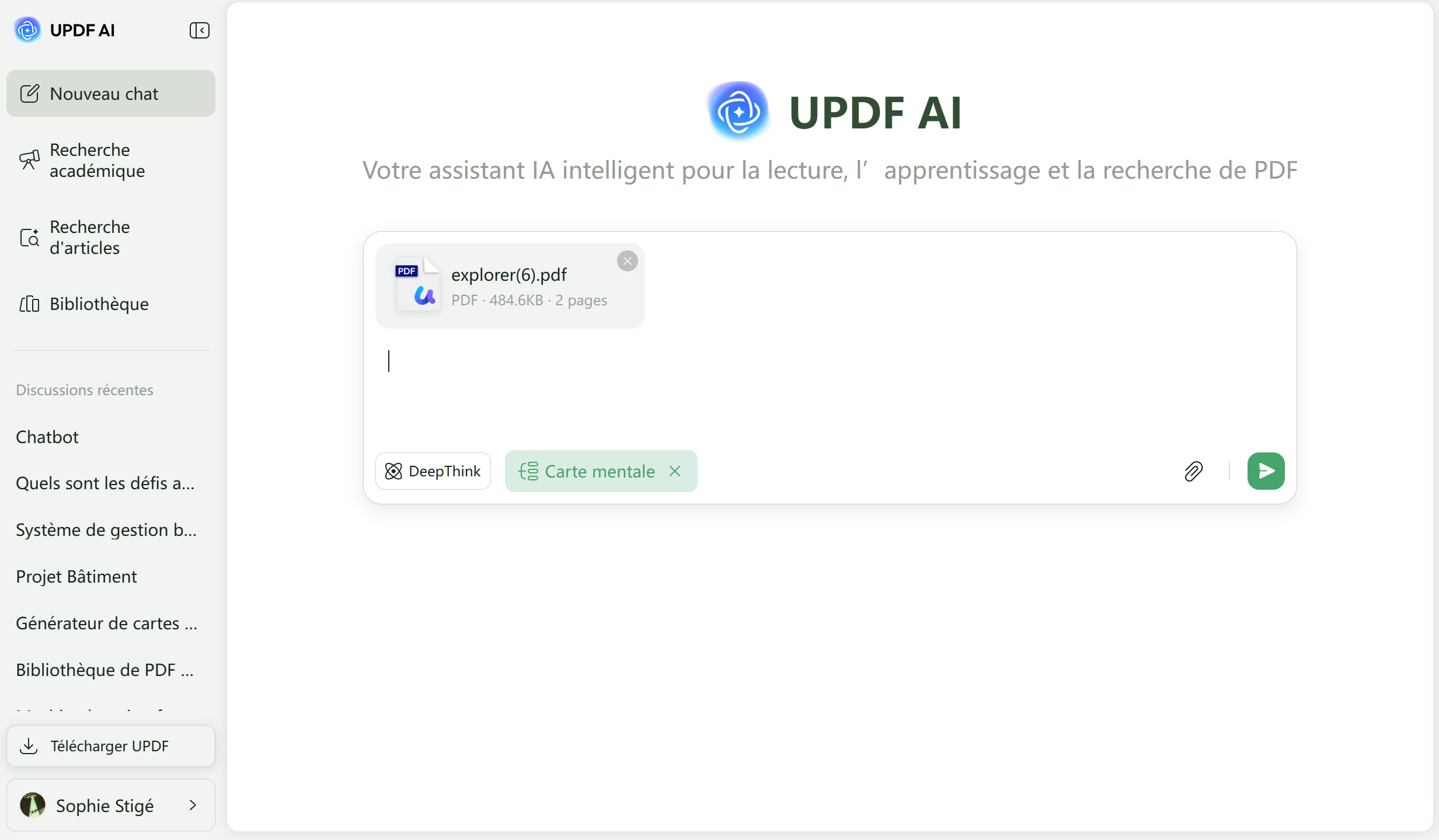 Choisissez l'option carte mentale