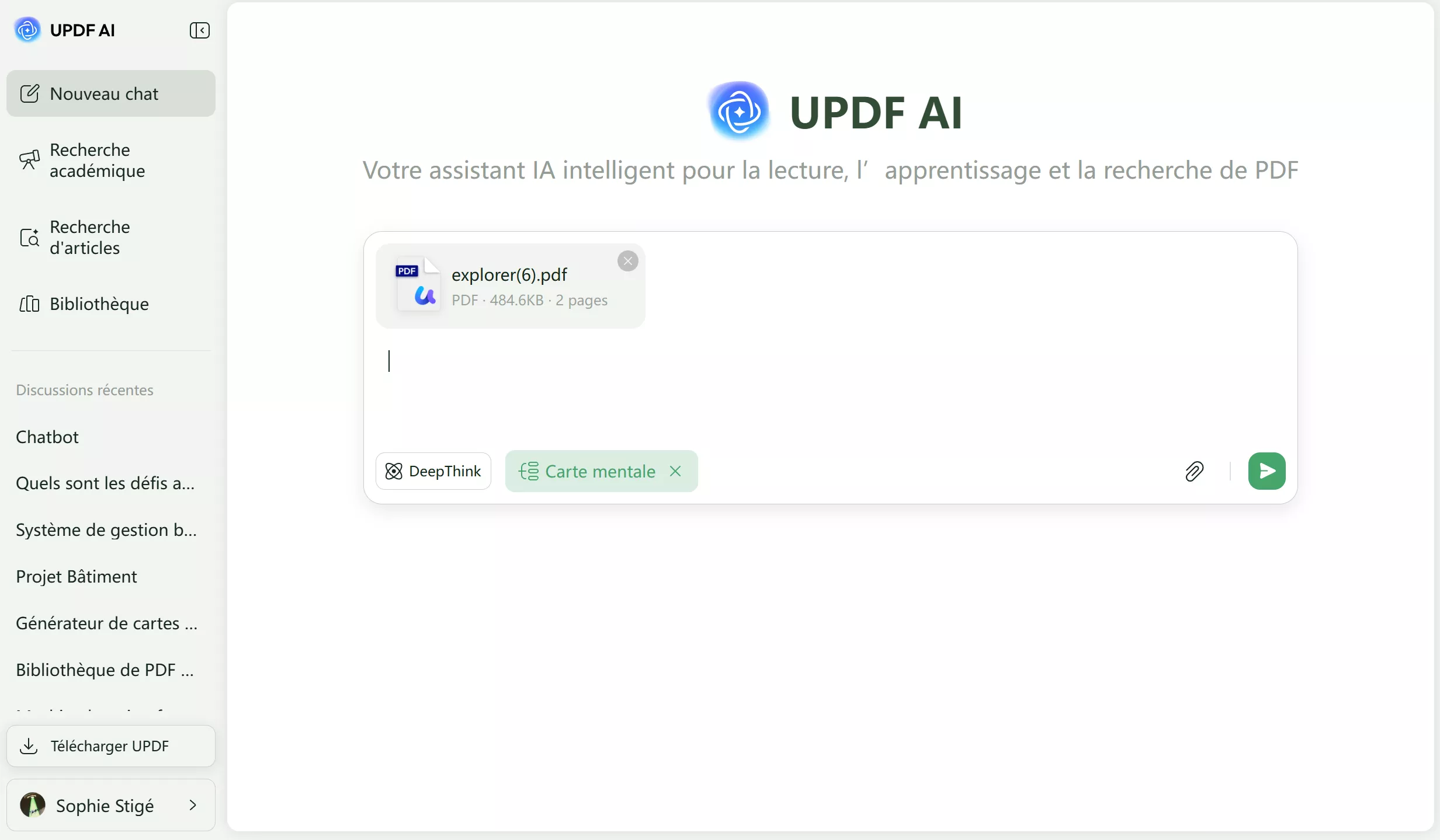 Choisissez l'option carte mentale