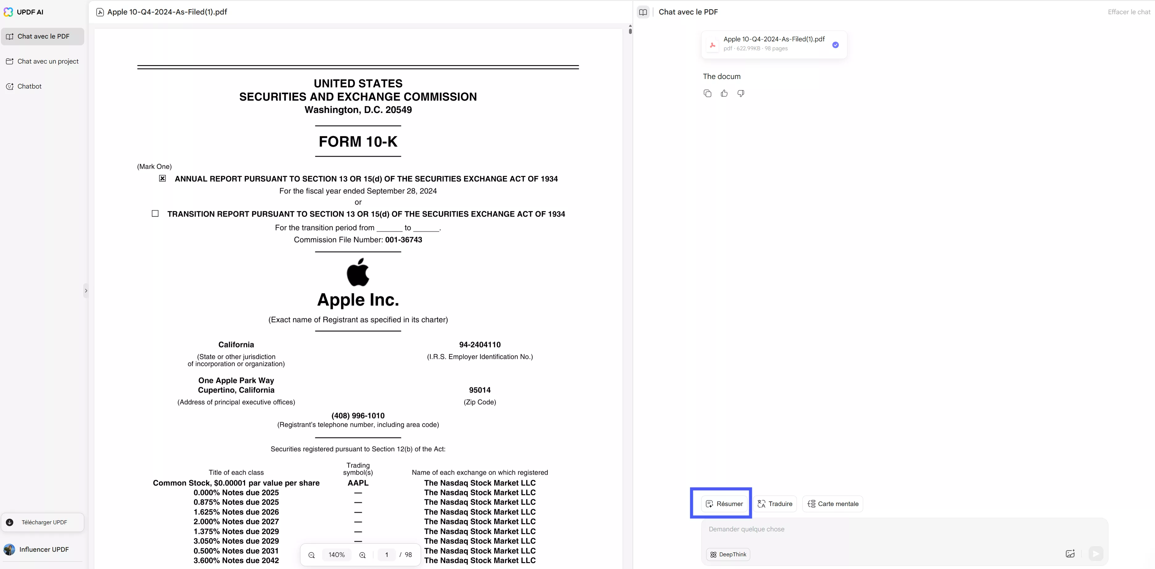 hit summarize tab