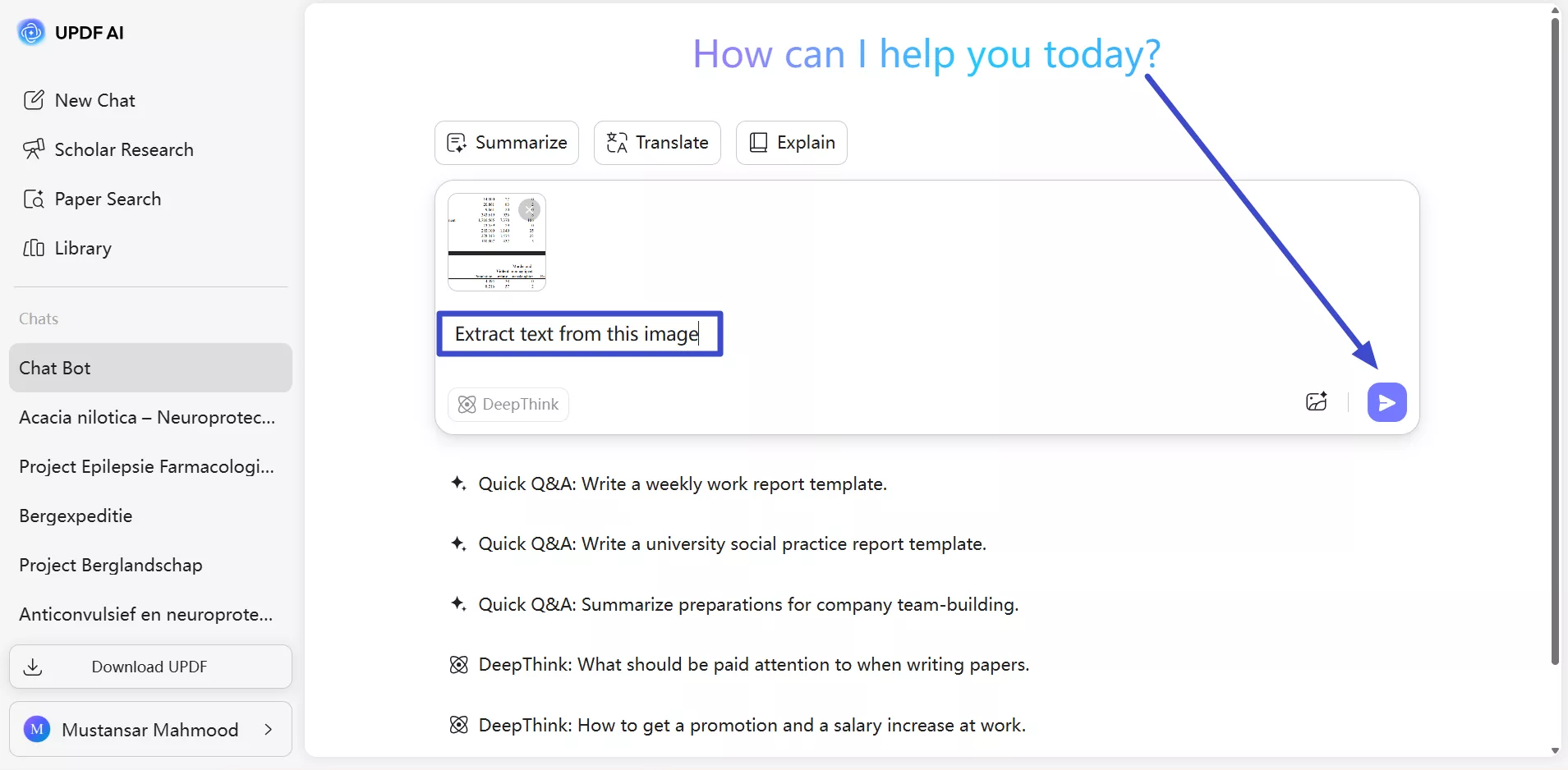 extract text from image