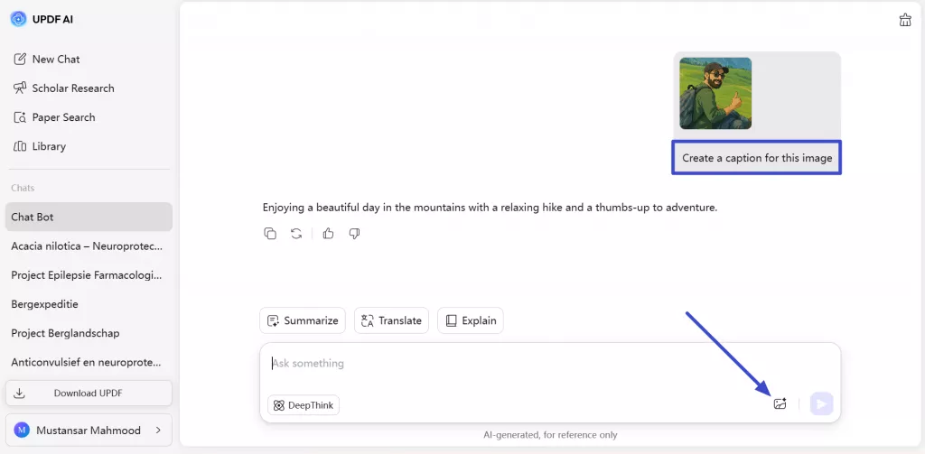 write caption for image