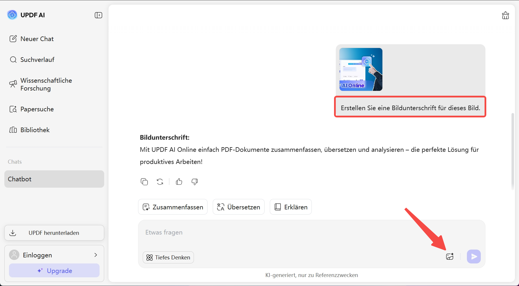 nhalte durch Chats mit einem Bild generieren