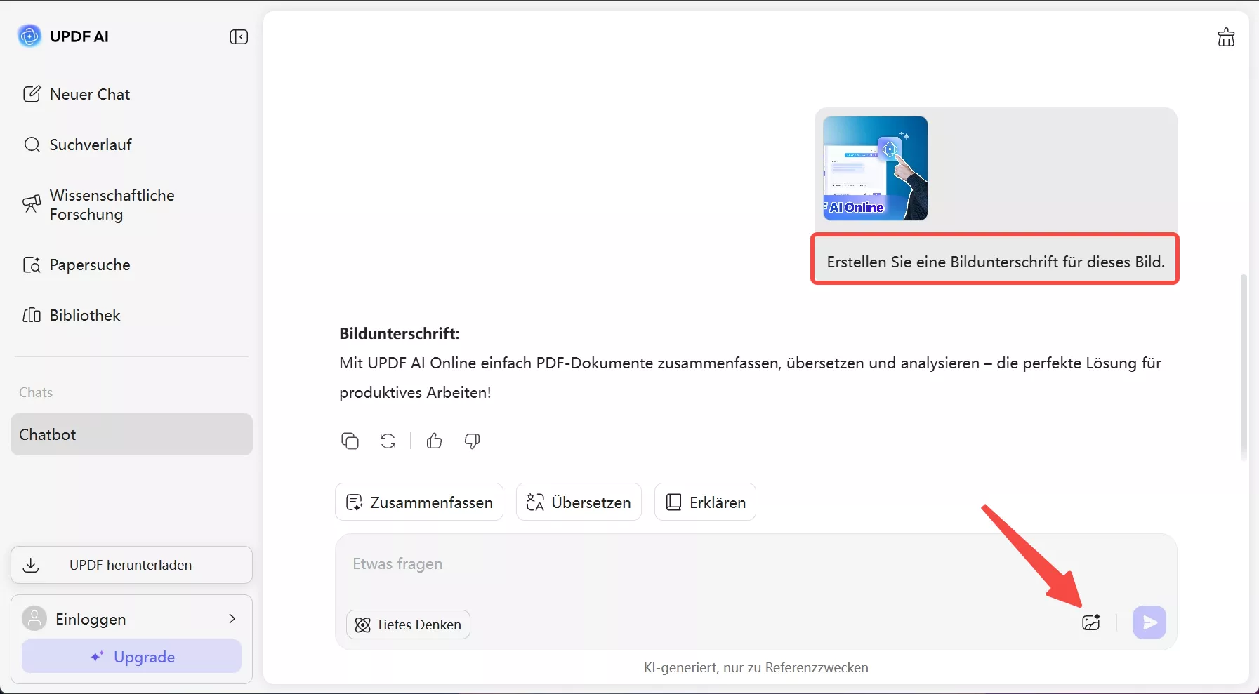 nhalte durch Chats mit einem Bild generieren