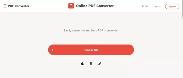 click on choose file  in pdfconverter