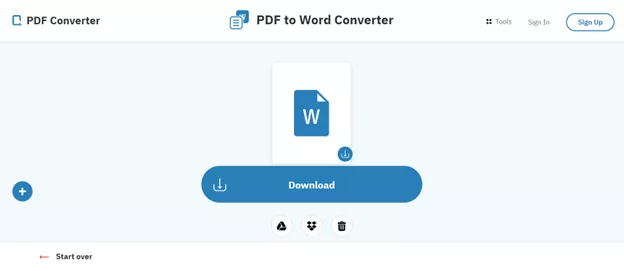 click on download after conversion to save text file