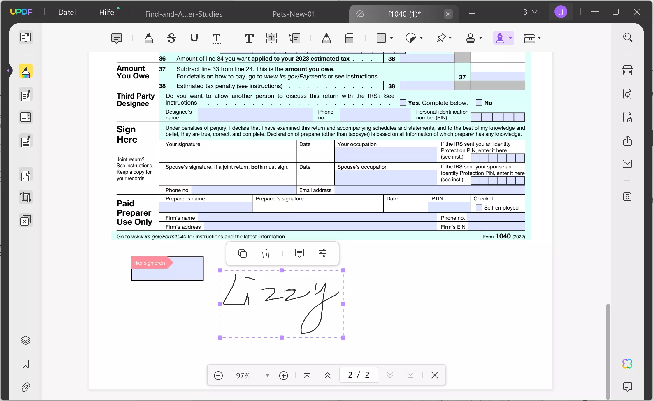 So machen Sie eine PDF-Datei signierbar Machen Sie eine PDF-Datei mit der Zeichenfunktion von UPDF signierbar