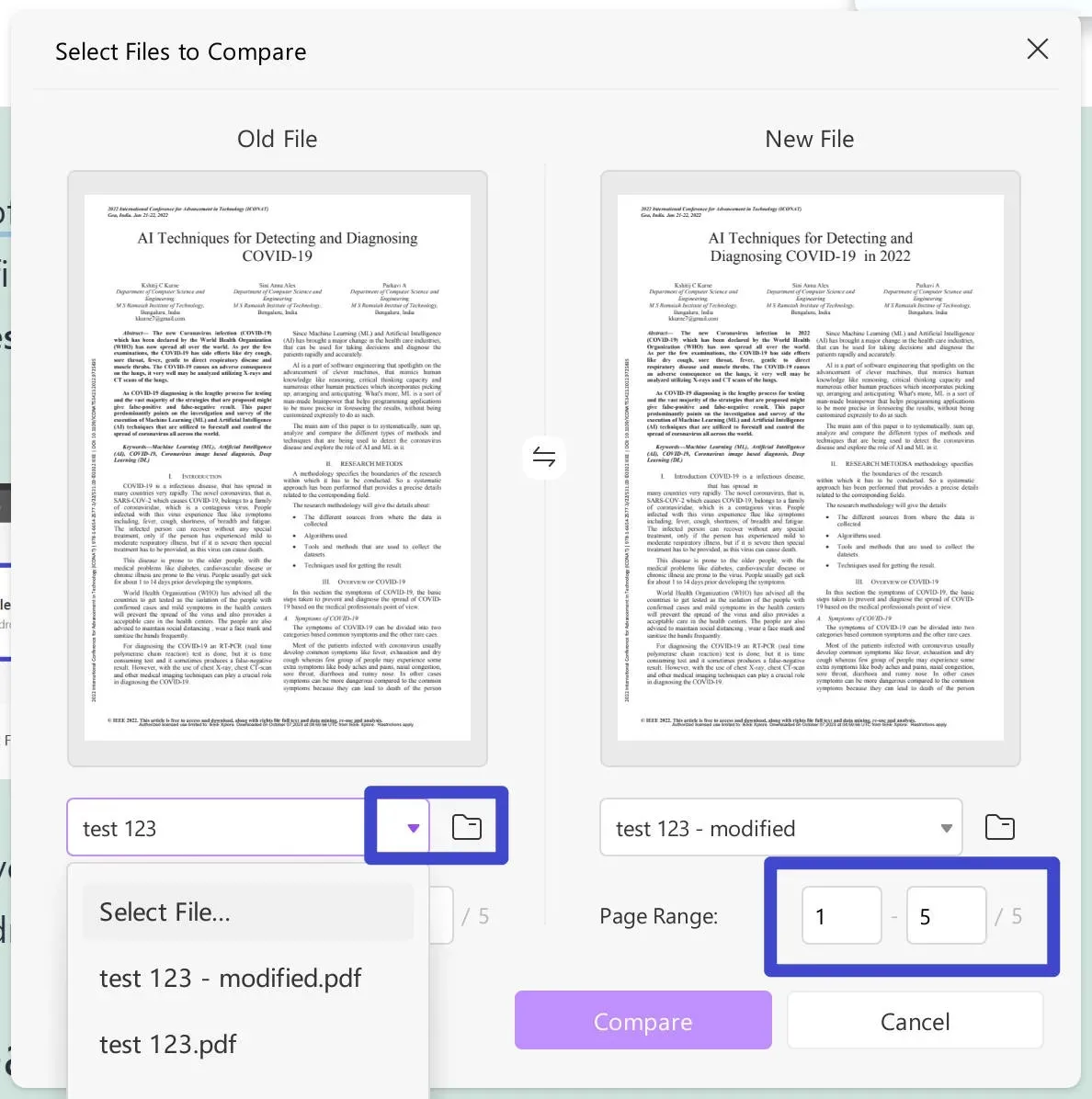 compare pdf adobe  compare files updf
