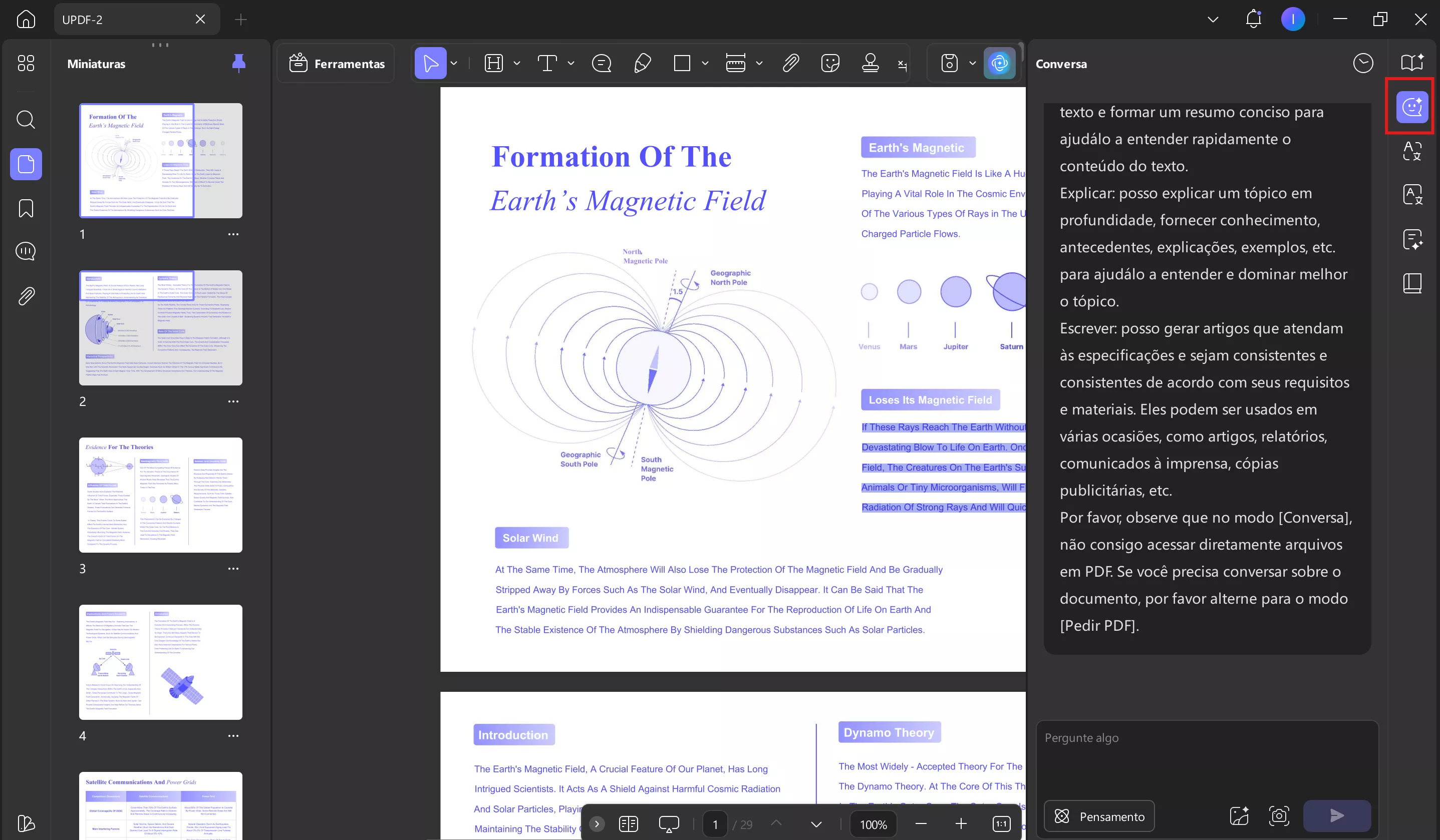conversa com updf ai