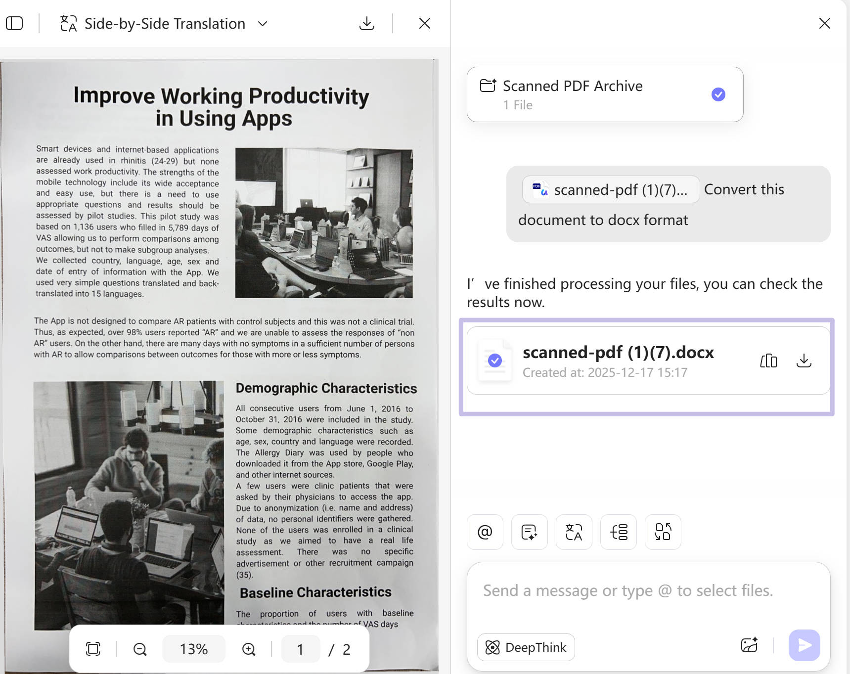 convert scanned PDF to Word